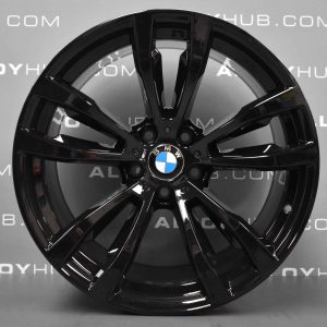 Genuine BMW X5 X6 F15 F16 Style 469M Sport 20″ inch 5 Twin Spoke Alloy Wheels with Gloss Black Finish 36117846790 36117846791