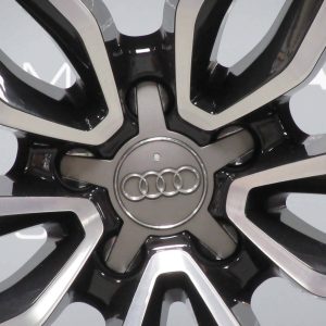 Genuine Audi Q5 SQ5 8R 5 Twin Spoke 21" Inch Alloy Wheels with Gloss Black & Diamond Turned Finish 8R0 601 025 CP