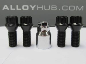 BMW Black Locking Security Alloy Wheel Bolts/Nut Set (X4)