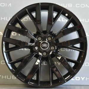 Genuine Land Rover Range Rover Sport SVR L494 Style 108 22" inch Alloy Wheels with Gloss Black Finish FK6M-1007-BA